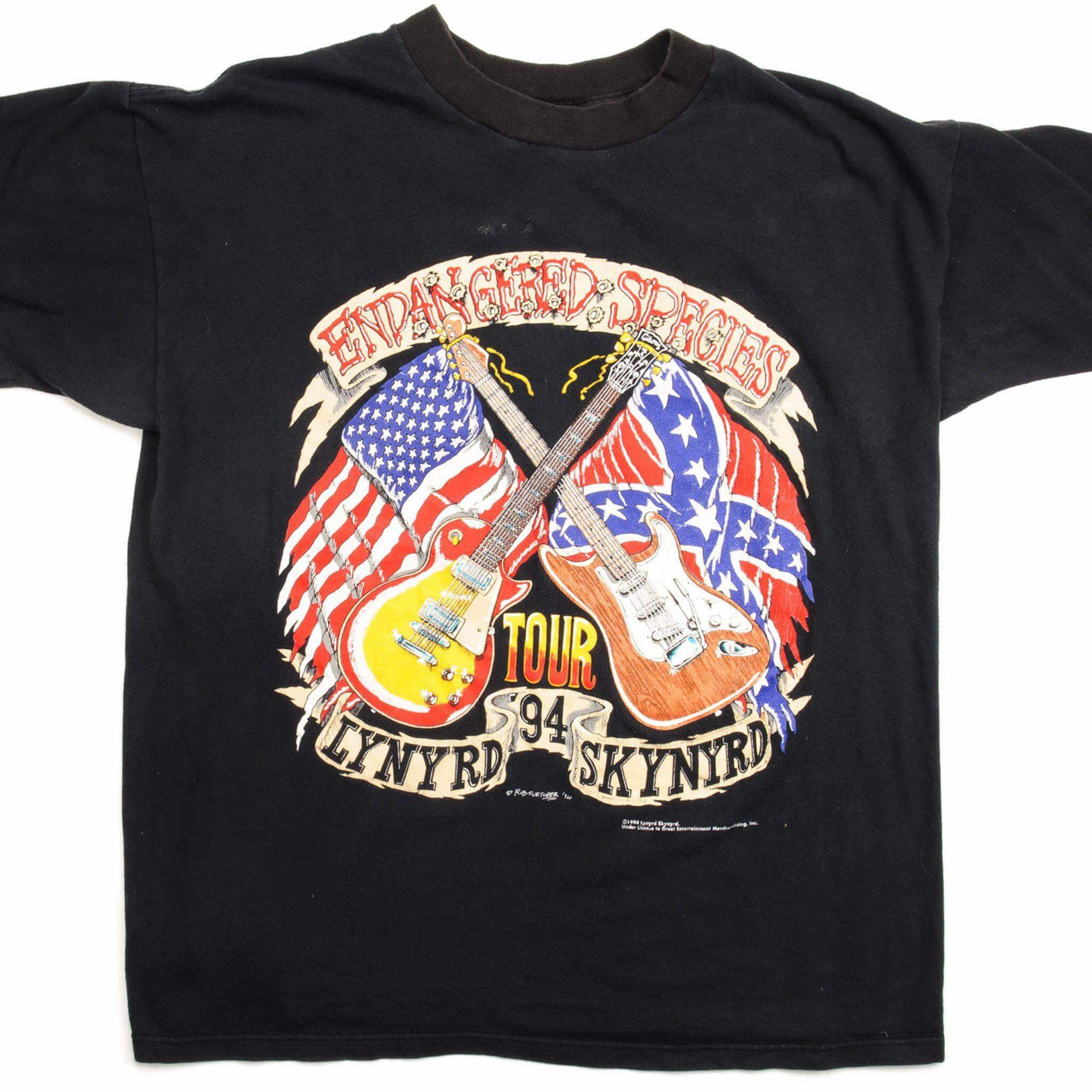 Functional Wearable Affordable accessibility VINTAGE LYNYRD SKYNYRD TEE SHIRT ENDANGERED SPECIES TOUR 1994 SIZE LARGE MADE IN USA