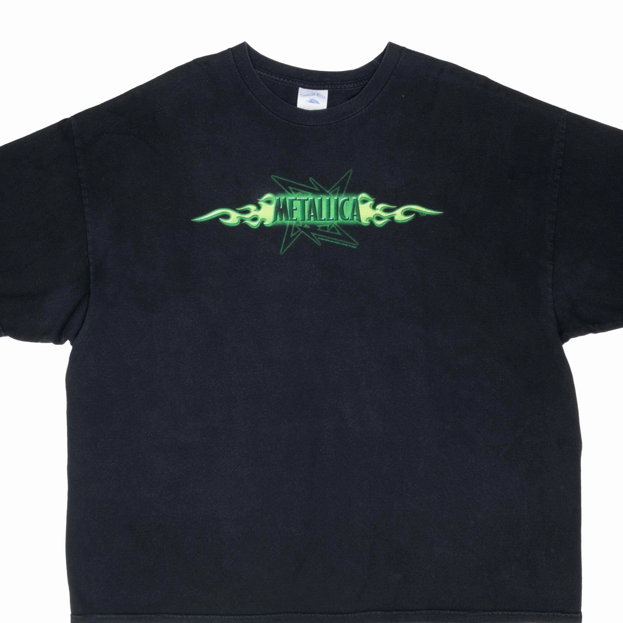 VINTAGE METALLICA GREEN LOGO 2002 BLACK TEE SHIRT 3XL Trendy Basics Wrinkle-Free