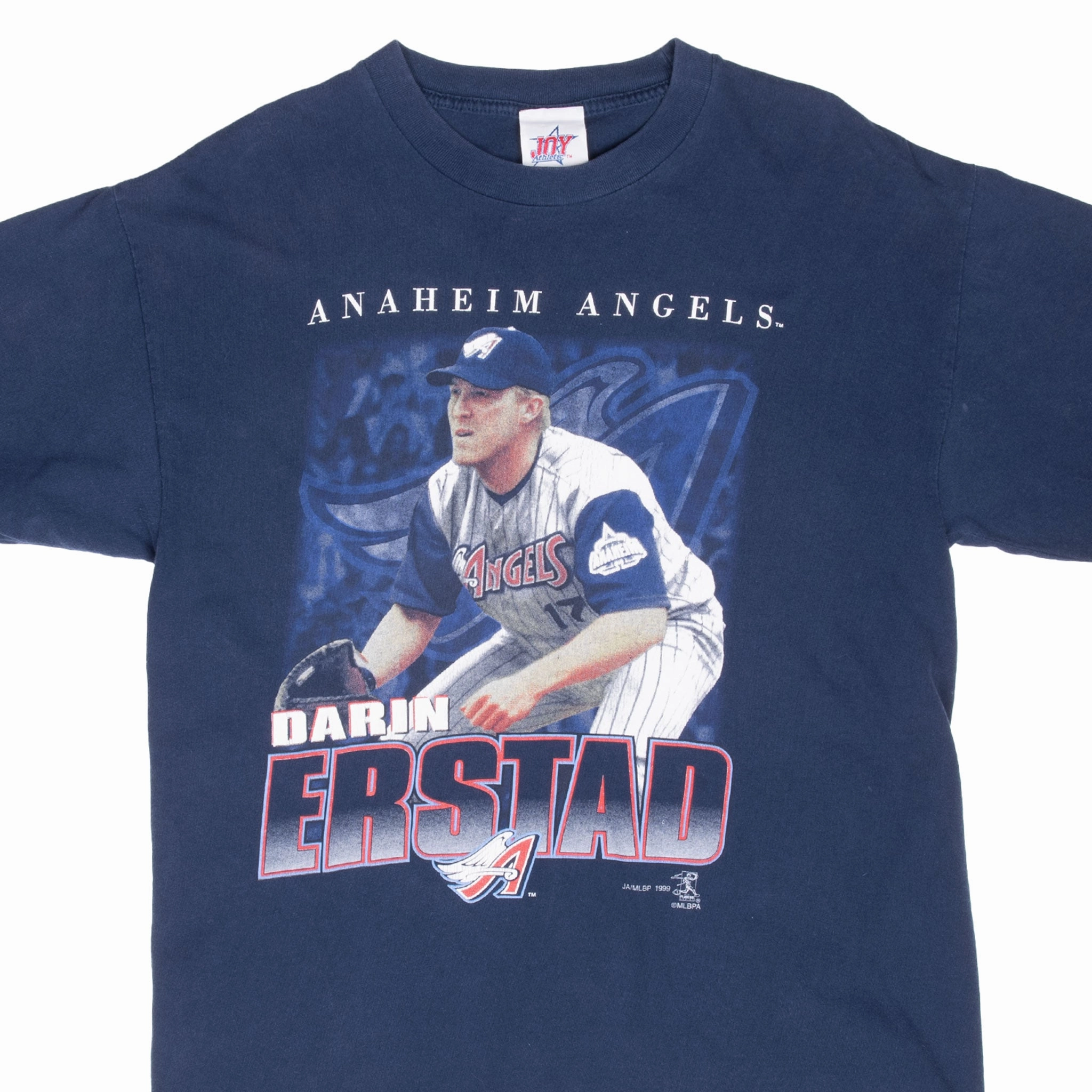 Wear Resistant Fabric VINTAGE MLB ANAHEIM ANGELS DARIN ERSTAD 1999 TEE SHIRT LARGE