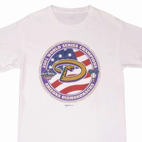 Comfort Wear Fit VINTAGE MLB ARIZONA DIAMONDBACKS WORLD CHAMPIONS 2001 TEE SHIRT SIZE MEDIUM