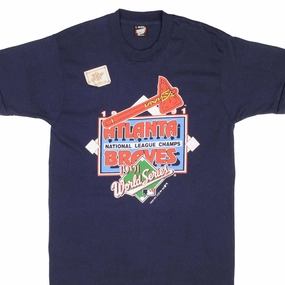 polo neck All-day style VINTAGE MLB ATLANTA BRAVES CHAMPIONS 1991 TEE SHIRT MEDIUM MADE USA DEADSTOCK