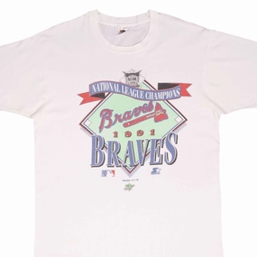 Versatile Fashion VINTAGE MLB ATLANTA BRAVES CHAMPIONS 1991 TEE SHIRT SIZE LARGE MADE IN USA