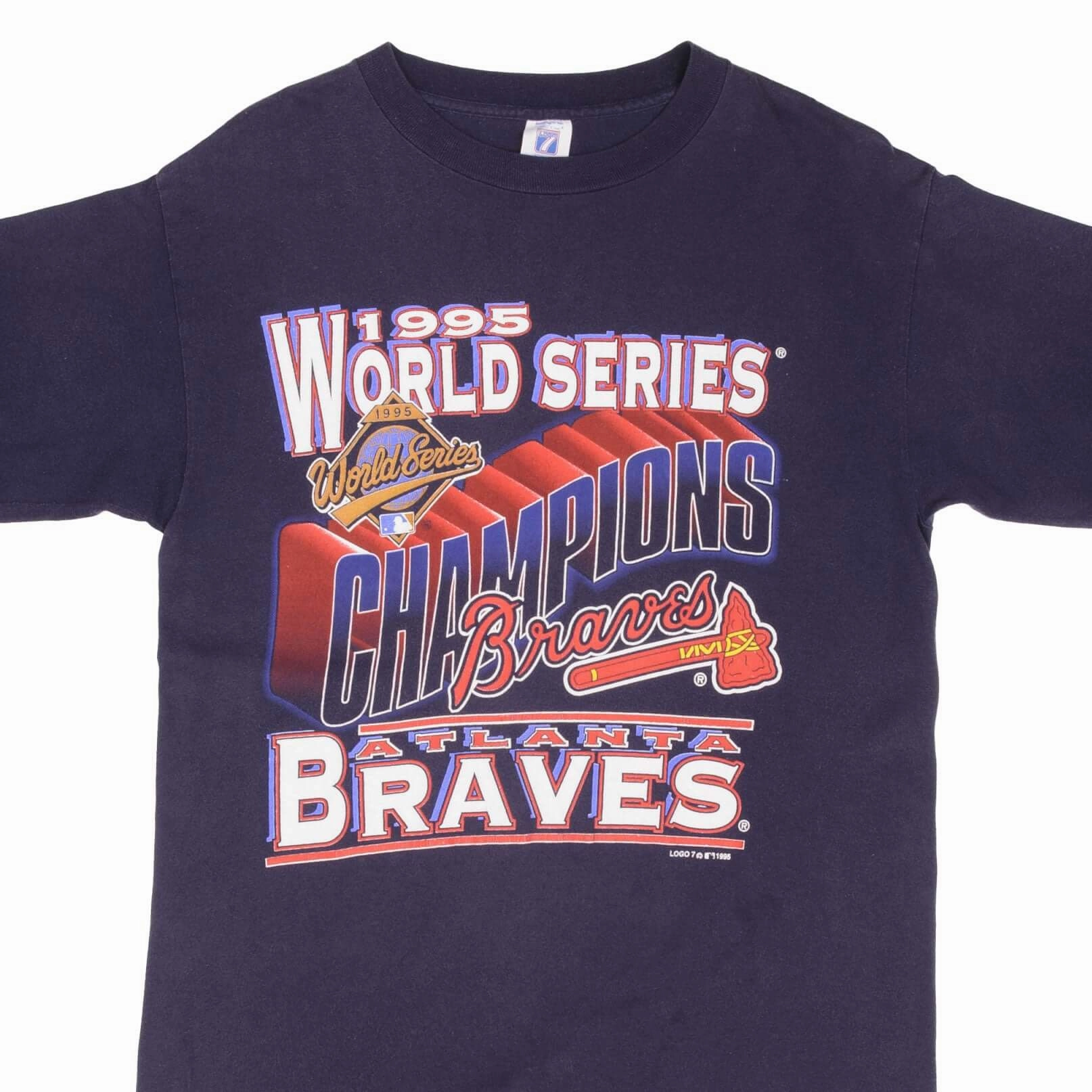 QuickDryTechnology VINTAGE MLB ATLANTA BRAVES CHAMPIONS 1995 TEE SHIRT SIZE MEDIUM MADE IN USA