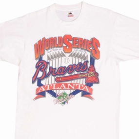 FunctionalPockets Side Vent Design VINTAGE MLB ATLANTA BRAVES WORLD CHAMPIONS 1991 TEE SHIRT LARGE MADE IN USA
