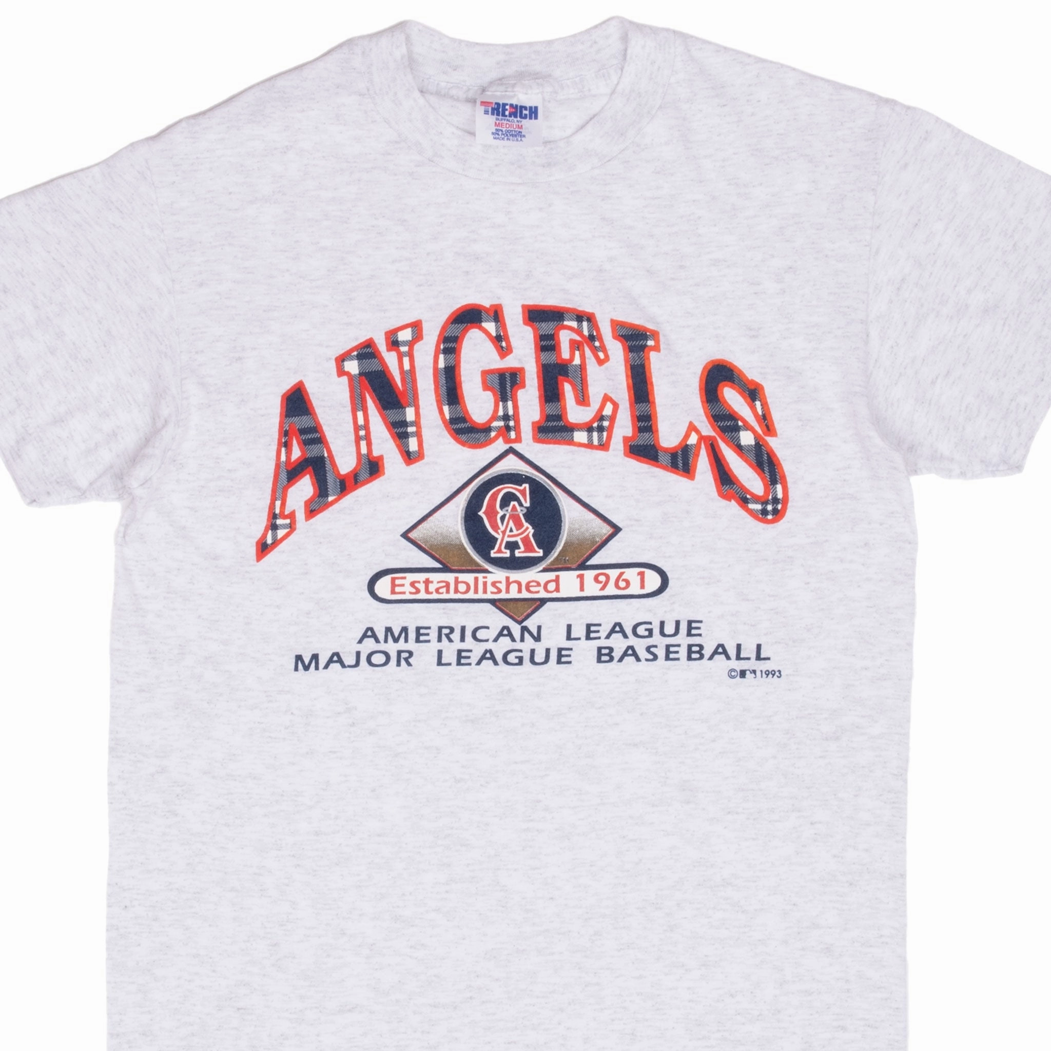 Anti-bacterial Comfy Essentials VINTAGE MLB CALIFORNIA ANGELS TEE SHIRT 1993 MEDIUM MADE IN USA