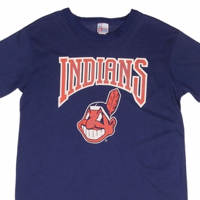 Easy and Relaxed UPF Rated Fabric VINTAGE MLB CLEVELAND INDIANS 1980S TEE SHIRT SIZE LARGE MADE IN USA
