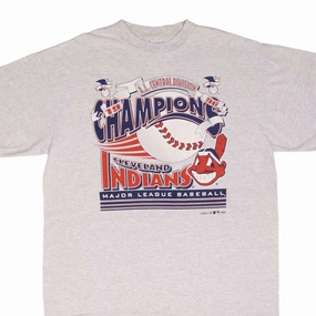 VINTAGE MLB CLEVELAND INDIANS CENTRAL DIVISION CHAMPIONS 1996 TEE SHIRT SIZE XL cyber monday
