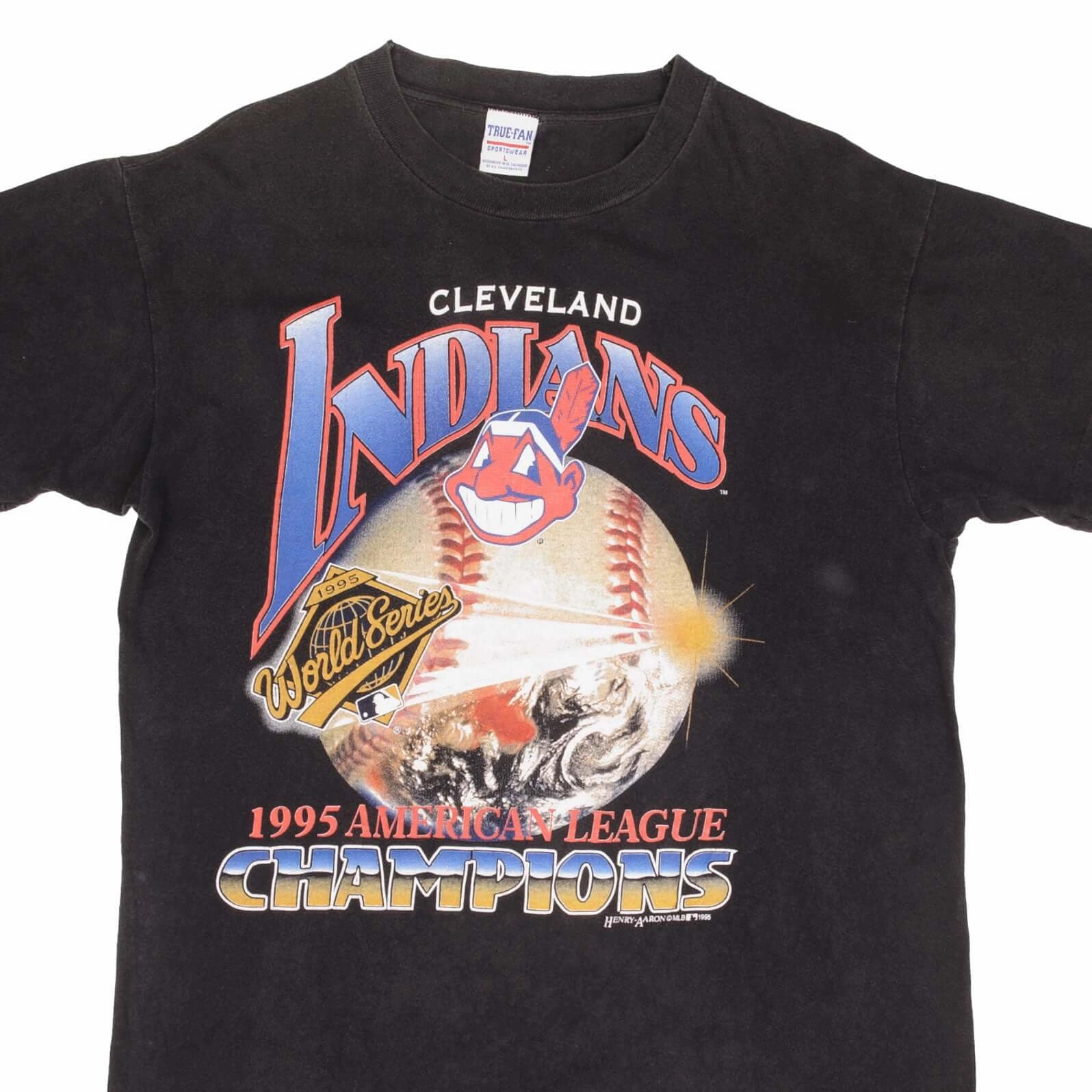 Comfortable and Chic VINTAGE MLB CLEVELAND INDIANS CHAMPIONS 1995 TEE SHIRT SIZE LARGE
