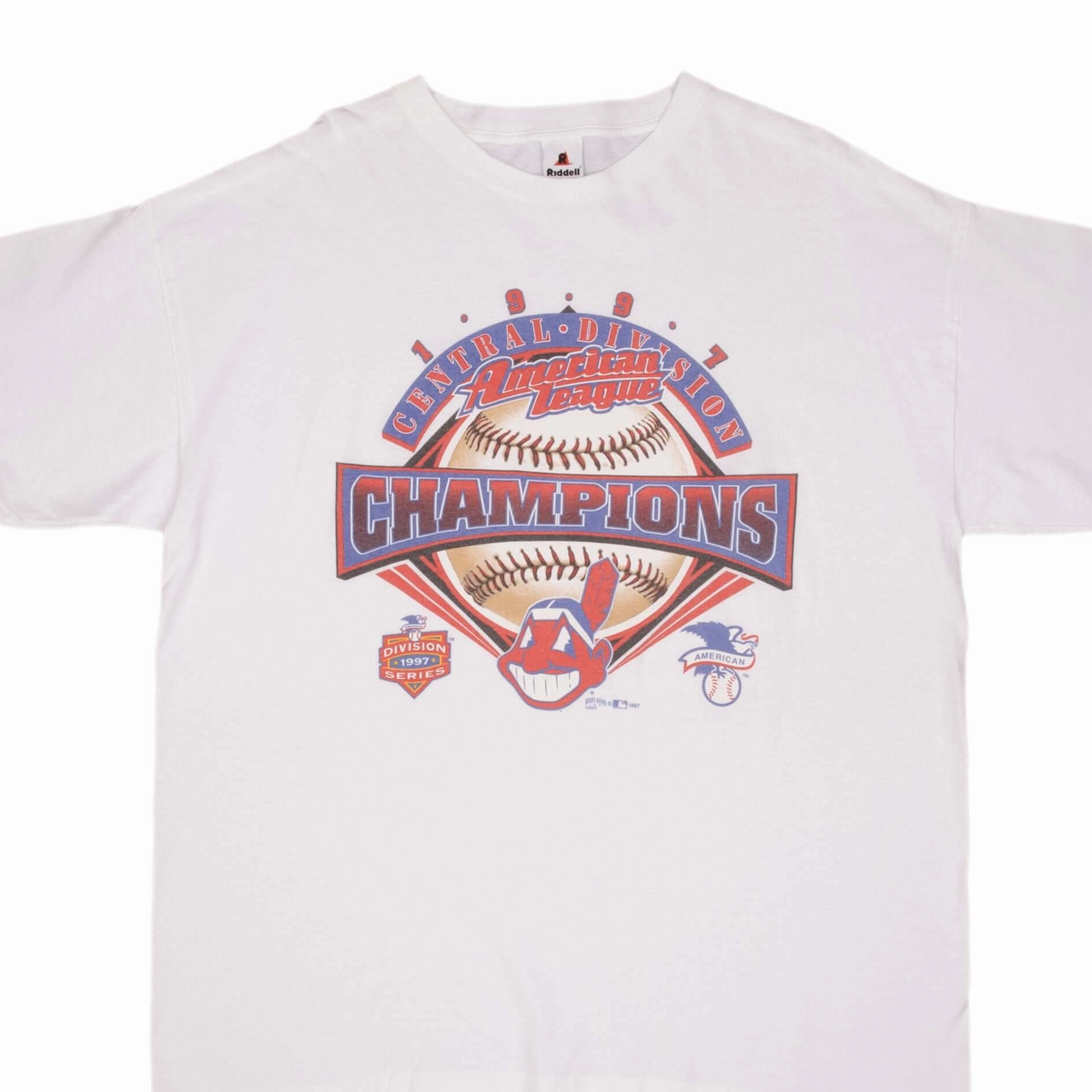 Soft Design comfortable top VINTAGE MLB CLEVELAND INDIANS CHAMPIONS 1997 TEE SHIRT SIZE XL MADE IN USA