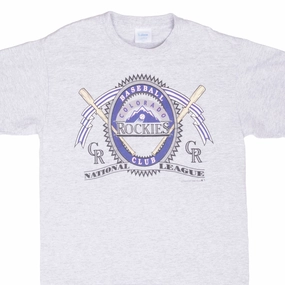 Christmas Perfect Wear VINTAGE MLB COLORADO ROCKIES 1991 GREY TEE SHIRT MEDIUM MADE IN USA