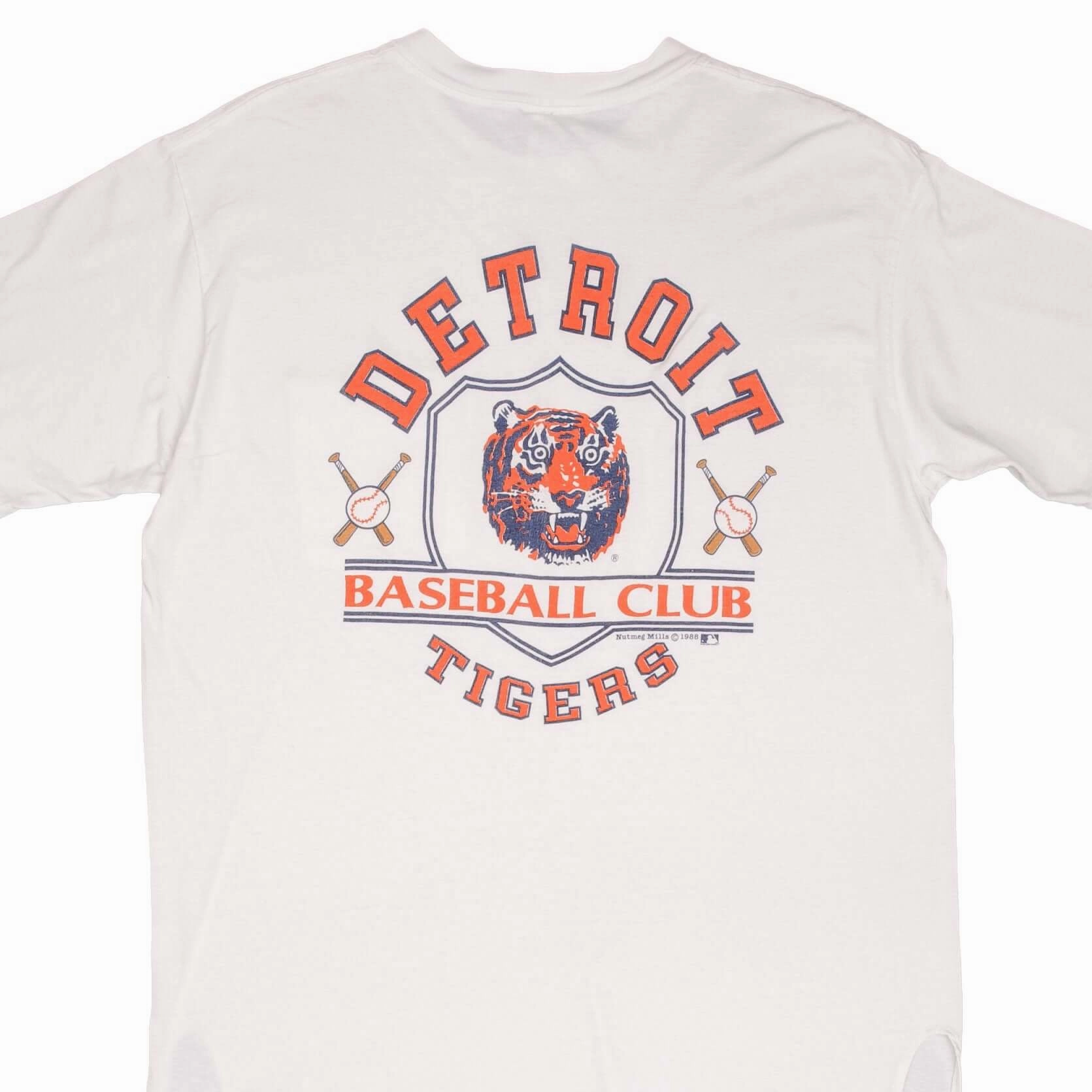 All-Day Wear Stylish and Fun VINTAGE MLB DETROIT TIGERS POCKET TEE SHIRT 1988 SIZE LARGE MADE IN USA