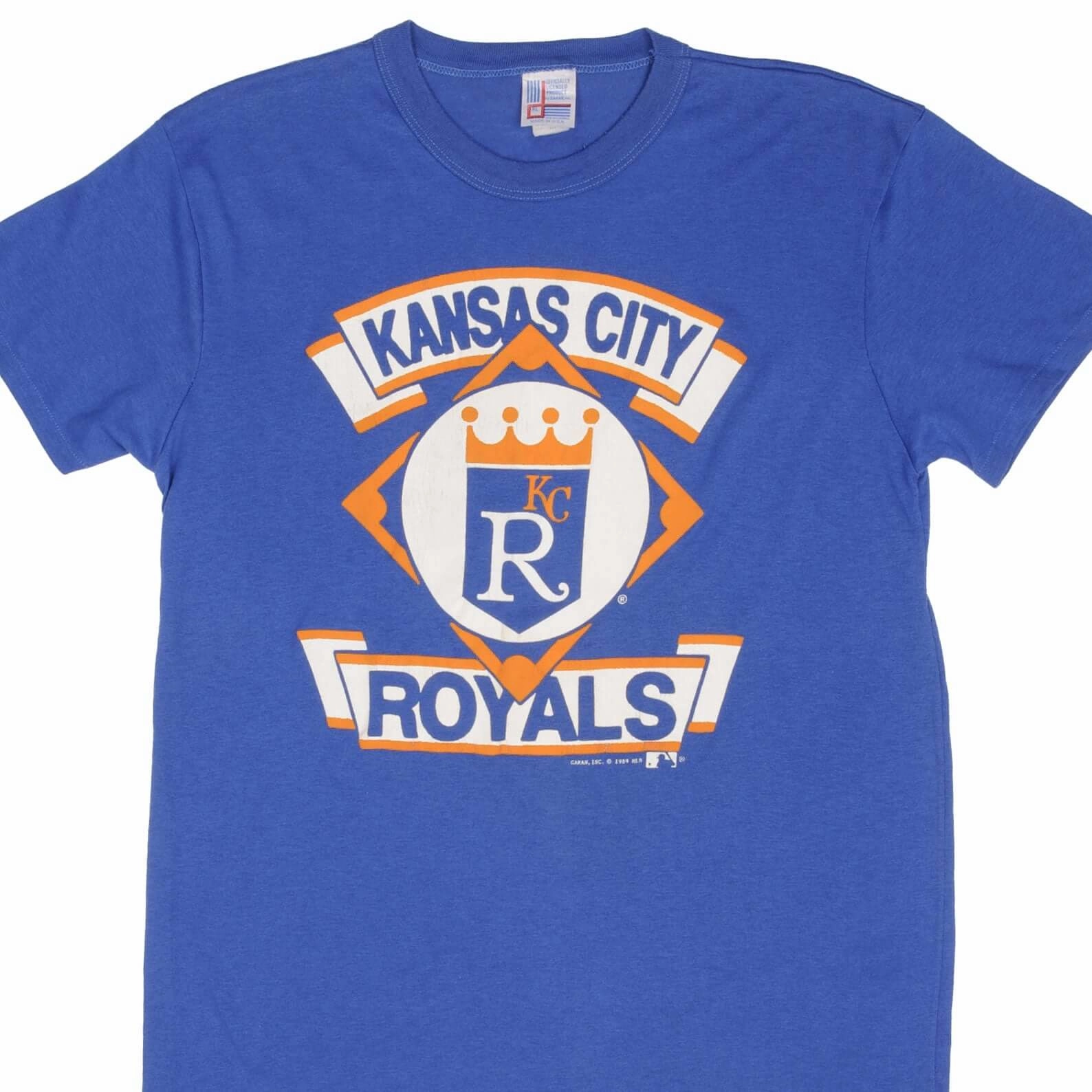 VINTAGE MLB KANSAS CITY ROYALS 1989 TEE SHIRT SIZE MEDIUM MADE IN USA Short Sleeve