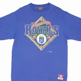 Stretchable Collar Band Timeless casual wear VINTAGE MLB KANSAS CITY ROYALS 1990S TEE SHIRT SIZE LARGE MADE IN USA