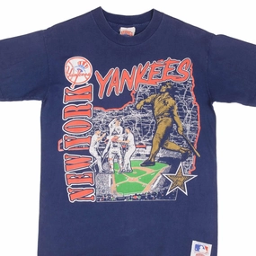 VINTAGE MLB NEW YORK YANKEES 1990S TEE SHIRT SIZE MEDIUM MADE IN USA Travel Ready