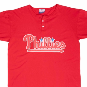 VINTAGE MLB PHILADELPHIA PHILLIES 1993 HENLEY TEE SHIRT XL Active Fashion Playful Vibes