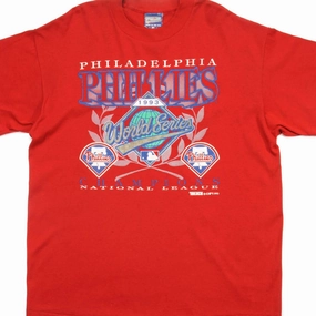VINTAGE MLB PHILADELPHIA PHILLIES TEE SHIRT 1993 SIZE XL MADE IN USA Sleek Layer