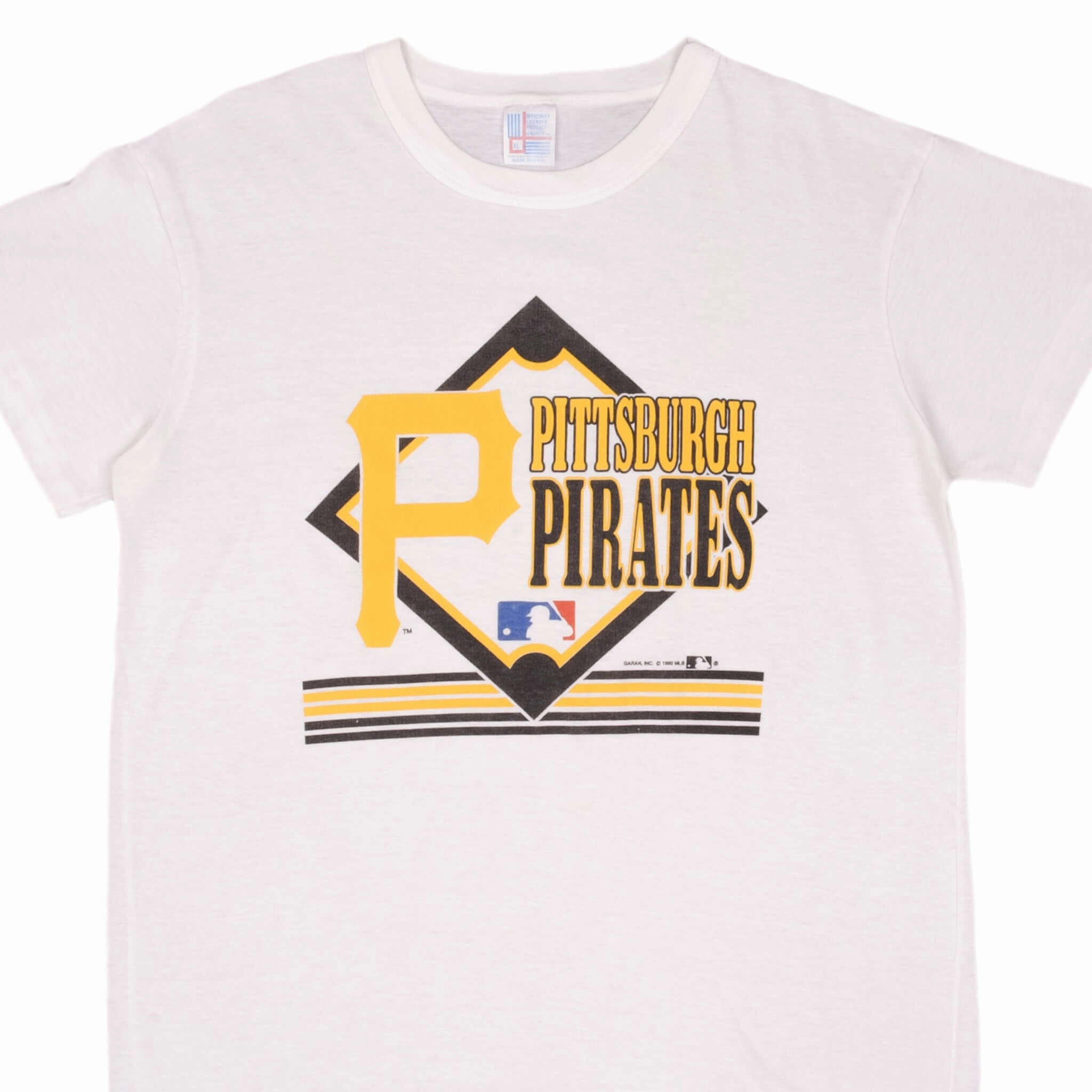 VINTAGE MLB PITTSBURGH PIRATES 1990 TEE SHIRT SIZE LARGE MADE IN USA Chilly Comfort Anti Pill Surface