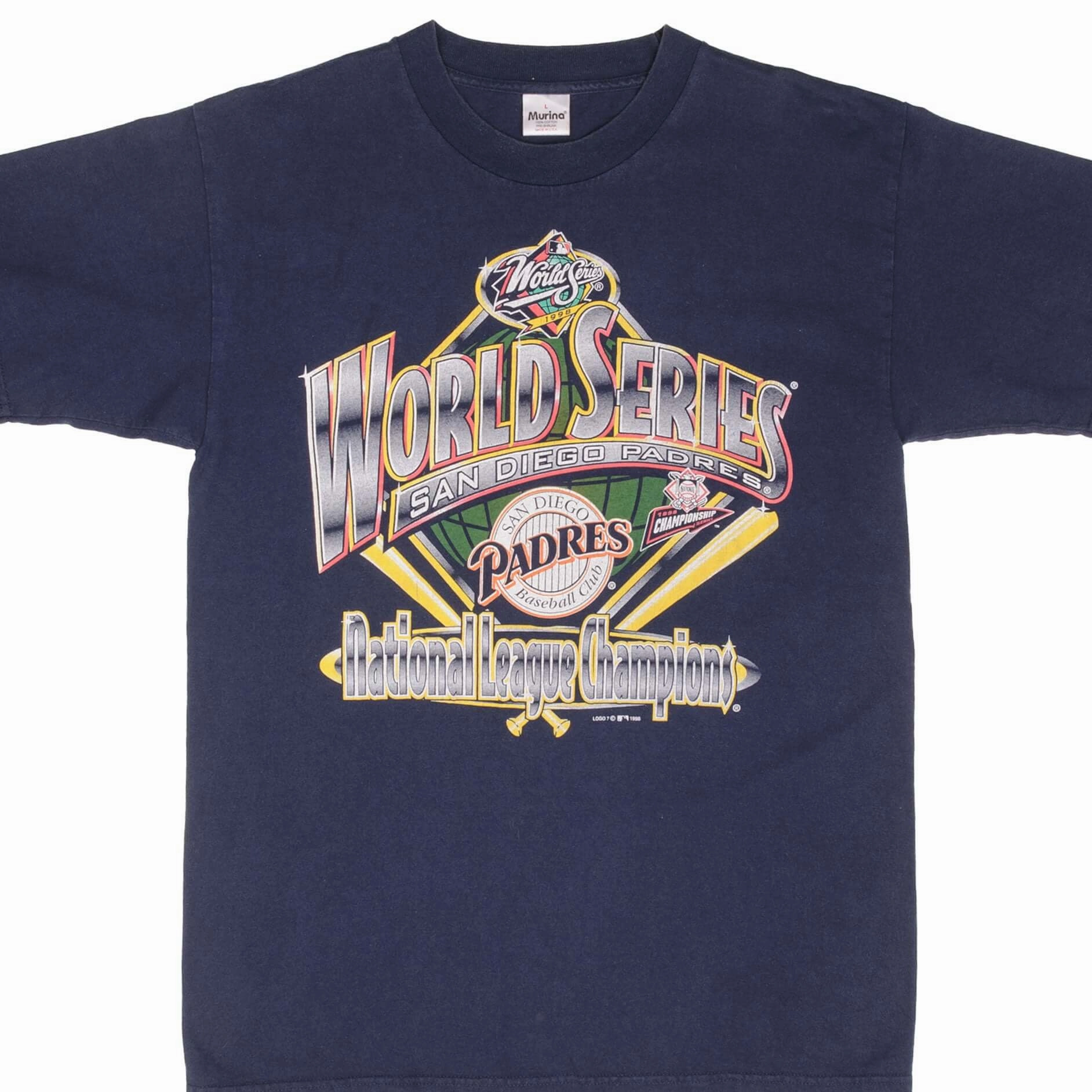 Trendy Wearable VINTAGE MLB SAN DIEGO PADRES NATIONAL CHAMPIONS 1998 TEE SHIRT LARGE MADE IN USA