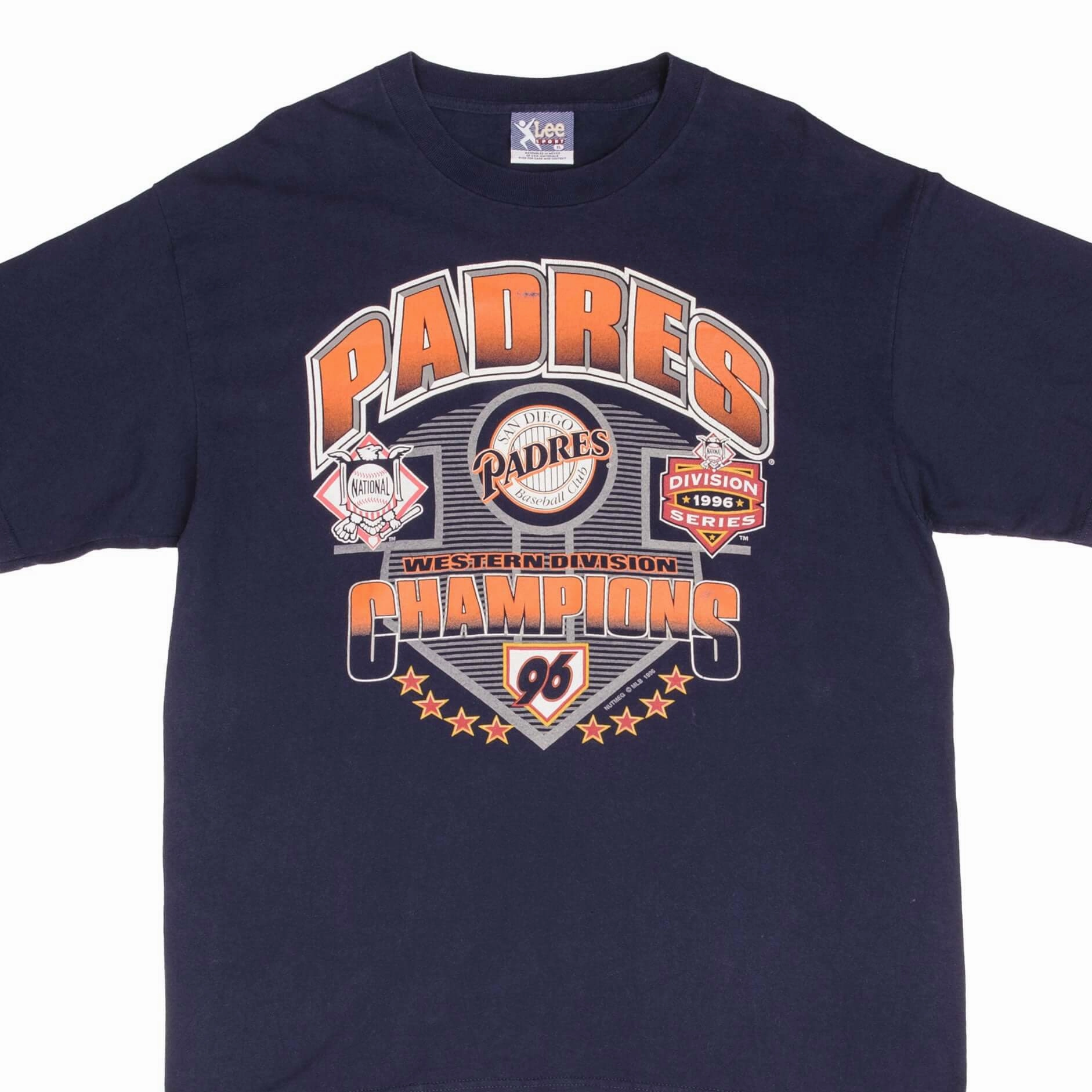 Chill Mode Comfortable texture VINTAGE MLB SAN DIEGO PADRES WESTERN CHAMPIONS 1996 TEE SHIRT SIZE XL