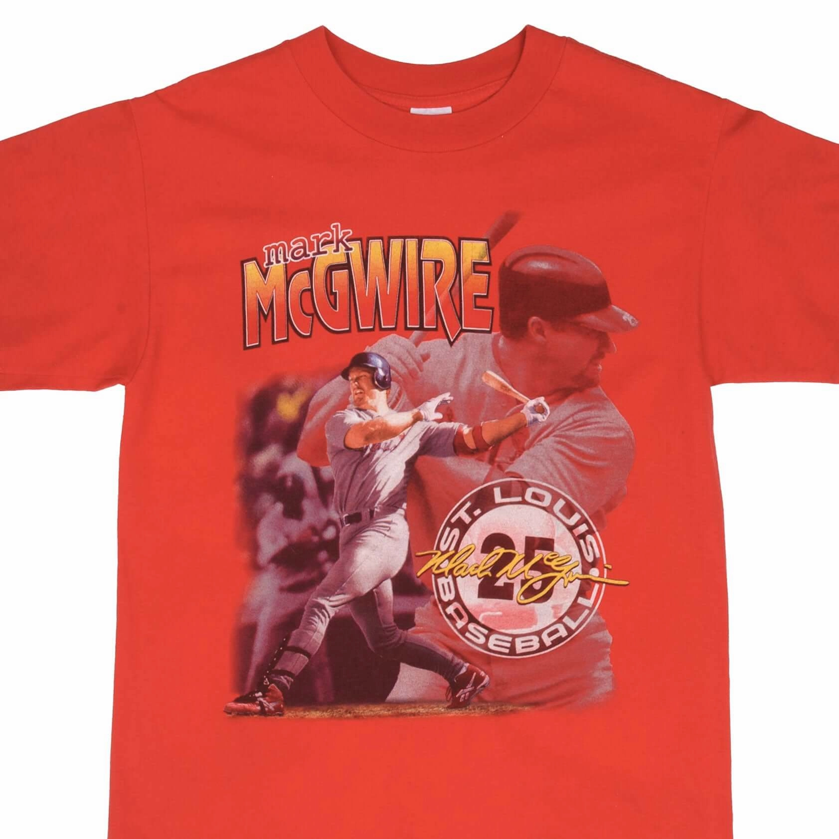 VINTAGE MLB ST LOUIS CARDINALS MARK MCGWIRE TEE SHIRT 1990S MEDIUM MADE IN USA Heavyweight Weave Affordable accessibility