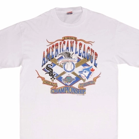 quick-drying VINTAGE MLB WHITE SOX VS BLUE JAYS AMERICAN LEAGUE 1993 TEE SHIRT SIZE XL