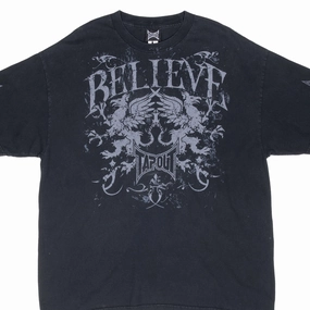 VINTAGE MMA UFC TAPOUT BELIEVE TEE SHIRT 2000S SIZE XL BreathableMeshLining Urban Trend Look