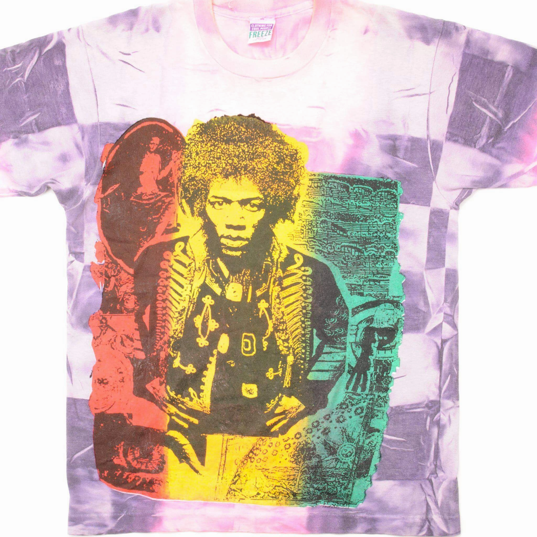 Soft Stretch Fit VINTAGE MOSQUITOHEAD JIMI HENDRIX TIE DYE  1990S TEE SHIRT MEDIUM MADE IN USA