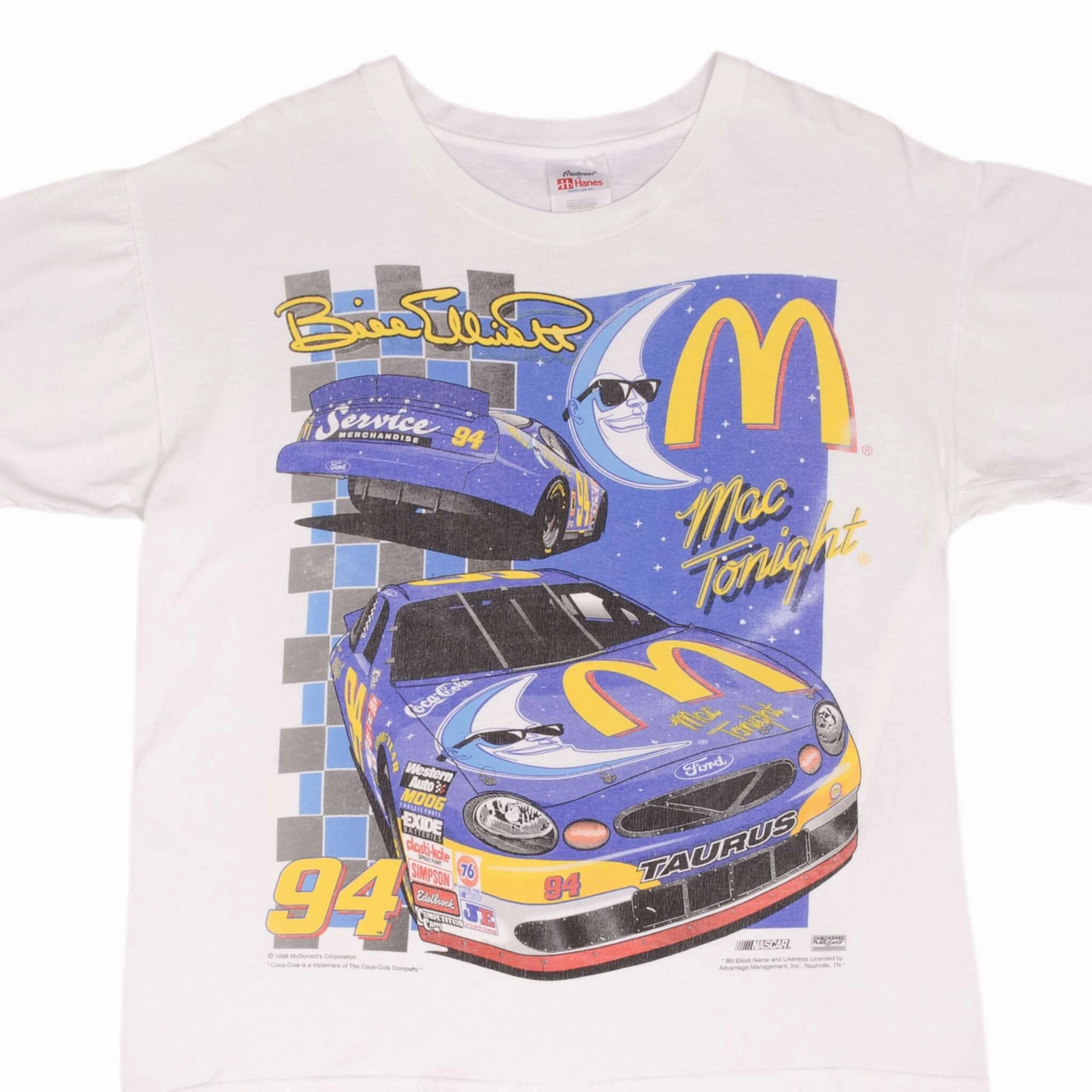 Sleeveless freedom Lightweight Comfort Wear VINTAGE NASCAR BILL ELIOTT MCDONALDS 1998 TEE SHIRT SIZE LARGE