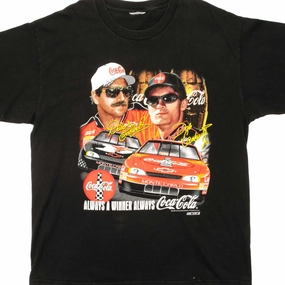 VINTAGE NASCAR DALE EARNHARDT & DALE EARNHARDT JR TEE SHIRT 1999 SIZE XL Stretch Fabric Technology Trendy Piece
