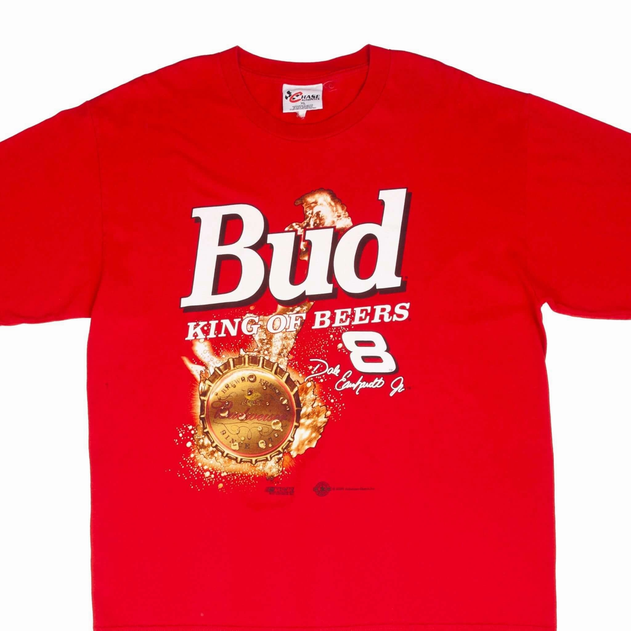thermal VINTAGE NASCAR DALE EARNHARDT JR BUD KING OF BEER 2000 TEE SHIRT SIZE XL