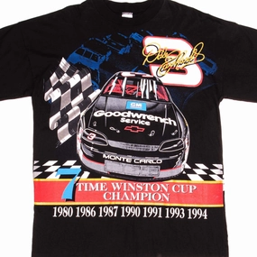 VINTAGE NASCAR DALE EARNHARDT TEE SHIRT 1995 SIZE XL MADE IN USA Chill Comfort Yarn Dyed Stripes
