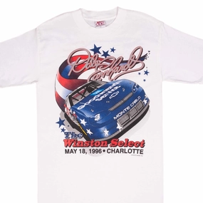 Contrast Inner Binding VINTAGE NASCAR DALE EARNHARDT WINSTON SELECT 1996 TEE SHIRT MEDIUM MADE IN USA