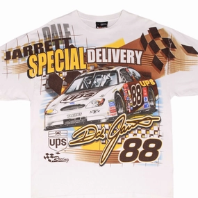 VINTAGE NASCAR DALE JARRET UPS ALL OVER PRINT EARLY 2000S TEE SHIRT SIZE LARGE Sleek Layers