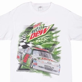 cotton material VINTAGE NASCAR DALE JR MOUNTAIN DEW TEE SHIRT 2000S LARGE