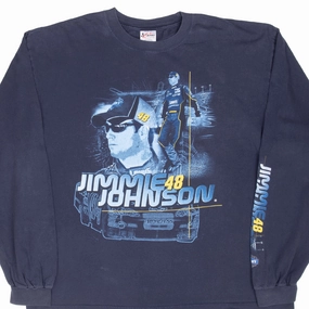 VINTAGE NASCAR JIMMIE JOHNSON LONG SLEEVE TEE SHIRT 2008 2XL Micro Perforation