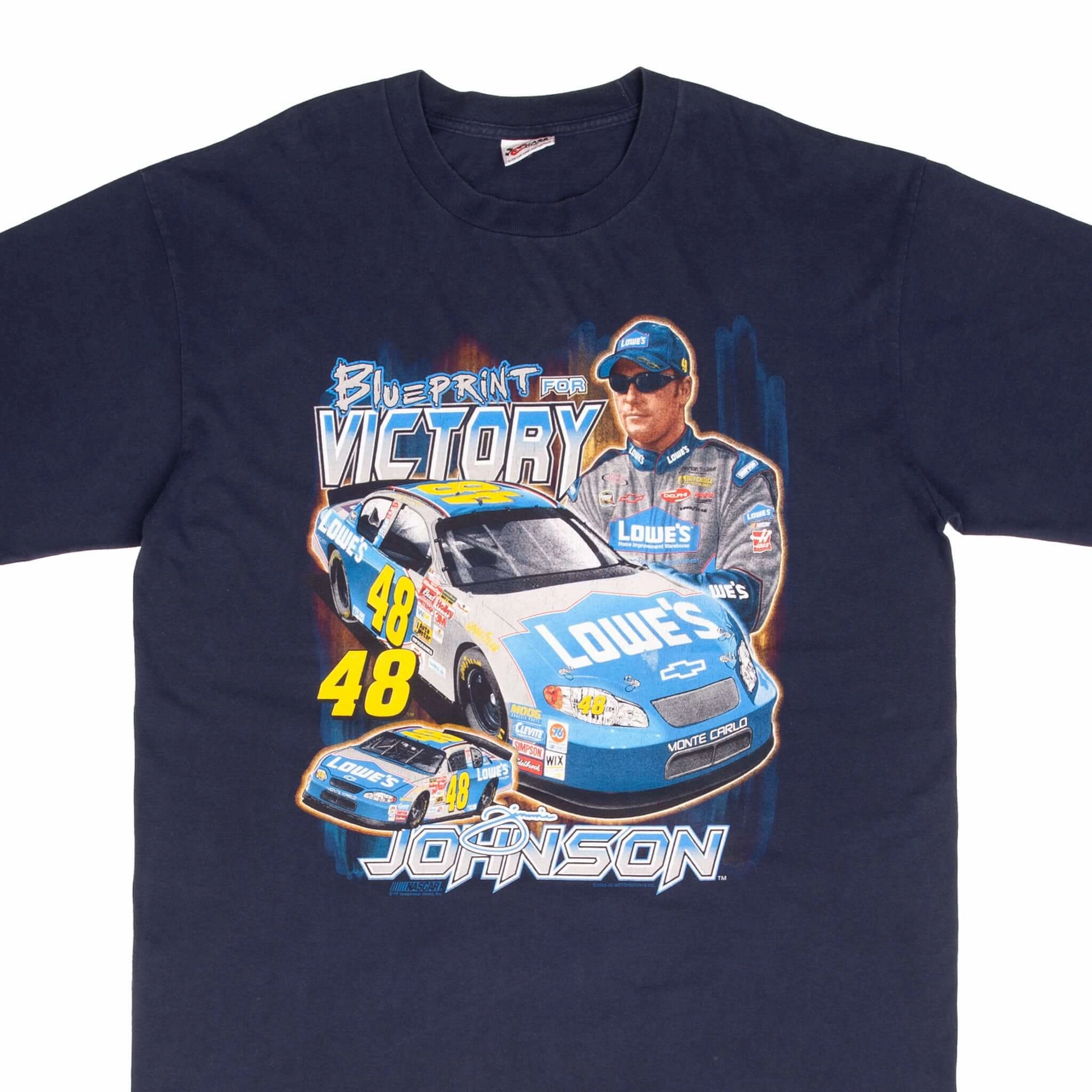 VINTAGE NASCAR JIMMIE JOHNSON LOWE'S TEE SHIRT 2003 SIZE XL Breathable apparel Sleep