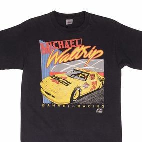 Sleek Fit VINTAGE NASCAR MICHAEL WALTRIP PENNZOIL 1991 TEE SHIRT SIZE LARGE MADE IN USA