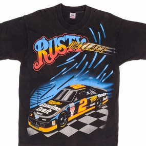 VINTAGE NASCAR RUSTY WALLACE 1990S TEE SHIRT SIZE LARGE Dimensional Stability Weave