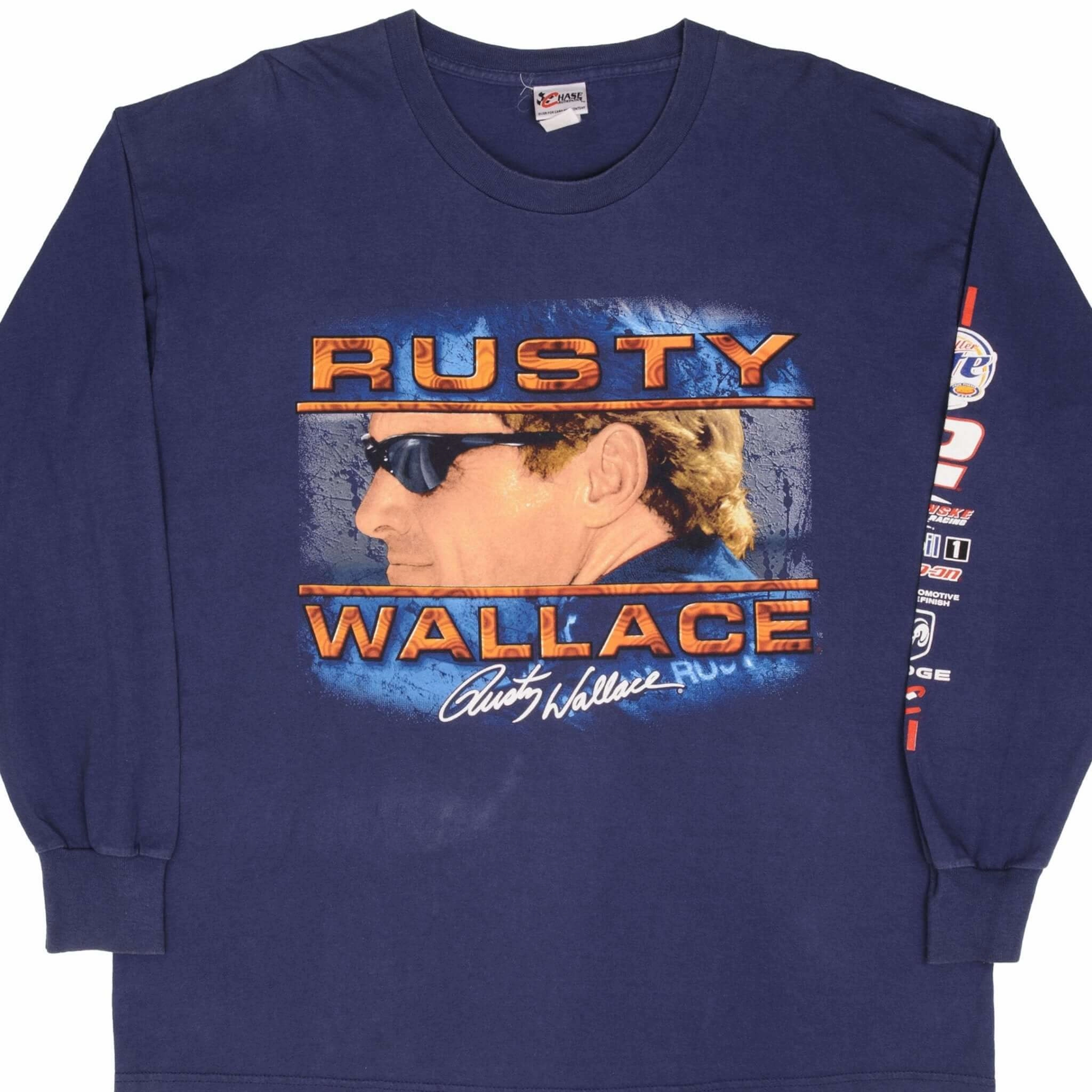 VINTAGE NASCAR RUSTY WALLACE 2000S LONG SLEEVE TEE SHIRT SIZE XL Chic Vibes