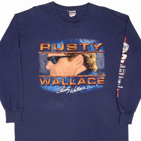 VINTAGE NASCAR RUSTY WALLACE 2000S LONG SLEEVE TEE SHIRT SIZE XL Chic Vibes
