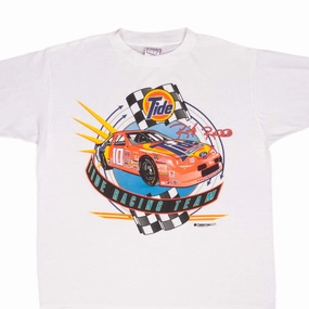 Soft Texture Lace trim VINTAGE NASCAR TIDE RACING RICKY RUDD TEE SHIRT 1990S SIZE LARGE MADE IN USA