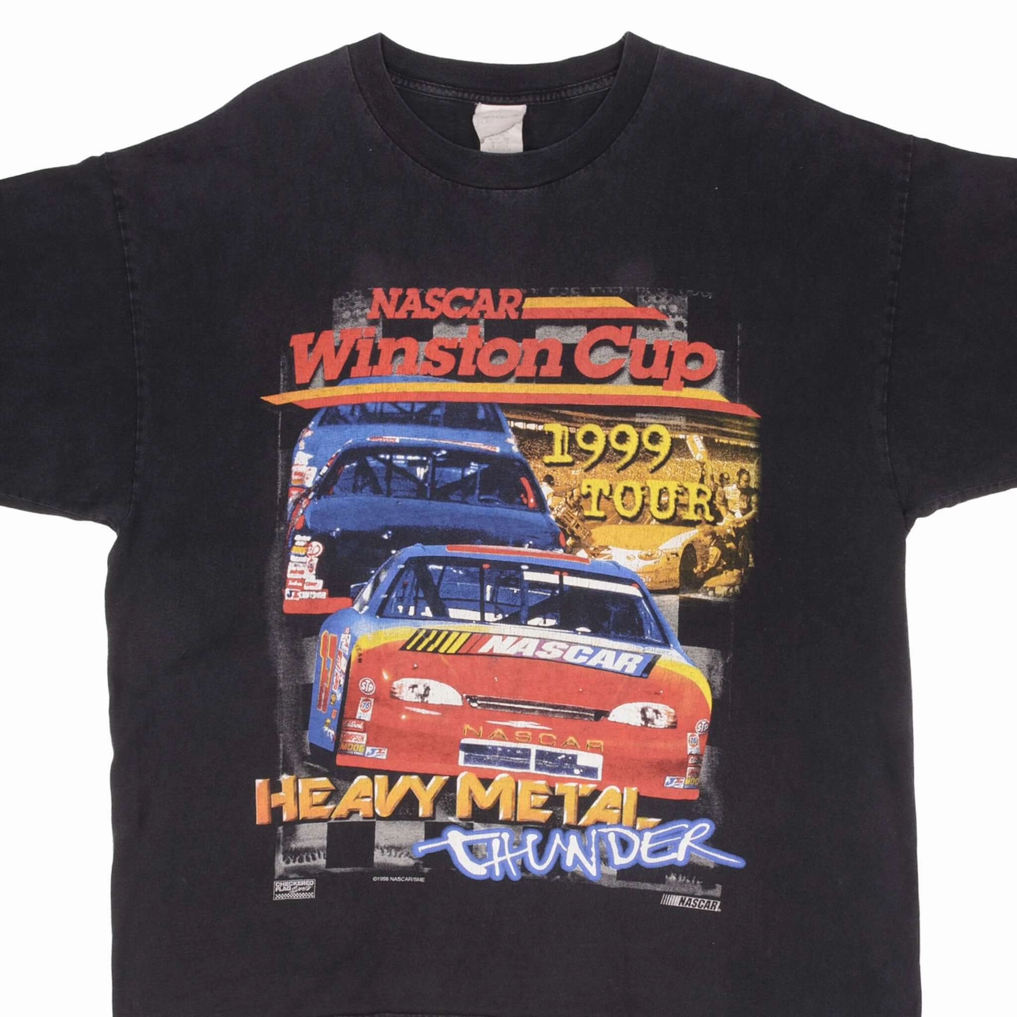 Soft & Smooth VINTAGE NASCAR WINSTON CUP 1999 TOUR HEAVY METAL THUNDER TEE SHIRT 2XL MADE USA