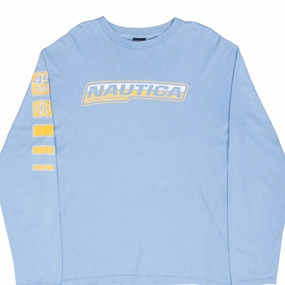 Fade Resistant Print Comfort Flex VINTAGE NAUTICA JEANS BLUE LONG SLEEVE TEE SHIRT 2000S MEDIUM