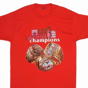 VINTAGE NBA CHICAGO BULLS CHAMPIONS 1993 TEE SHIRT SIZE XL MADE IN USA Casual Style Wear Leather combination