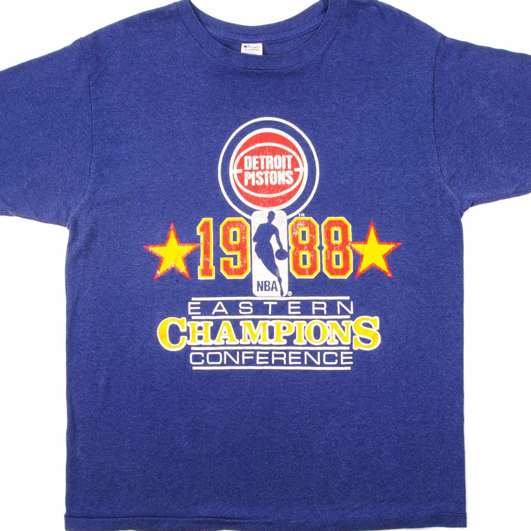 Popular VINTAGE NBA DETROIT PISTON TEE SHIRT 1988 SIZE LARGE MADE IN USA