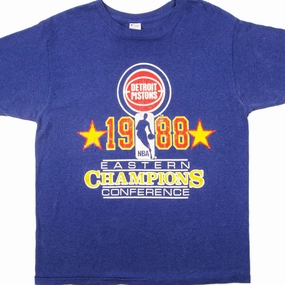 Popular VINTAGE NBA DETROIT PISTON TEE SHIRT 1988 SIZE LARGE MADE IN USA