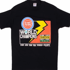 VINTAGE NBA DETROIT PISTON WORLD CHAMPION 1989 1990 TEE SHIRT SIZE MEDIUM MADE IN USA Everyday apparel Trendy Basics
