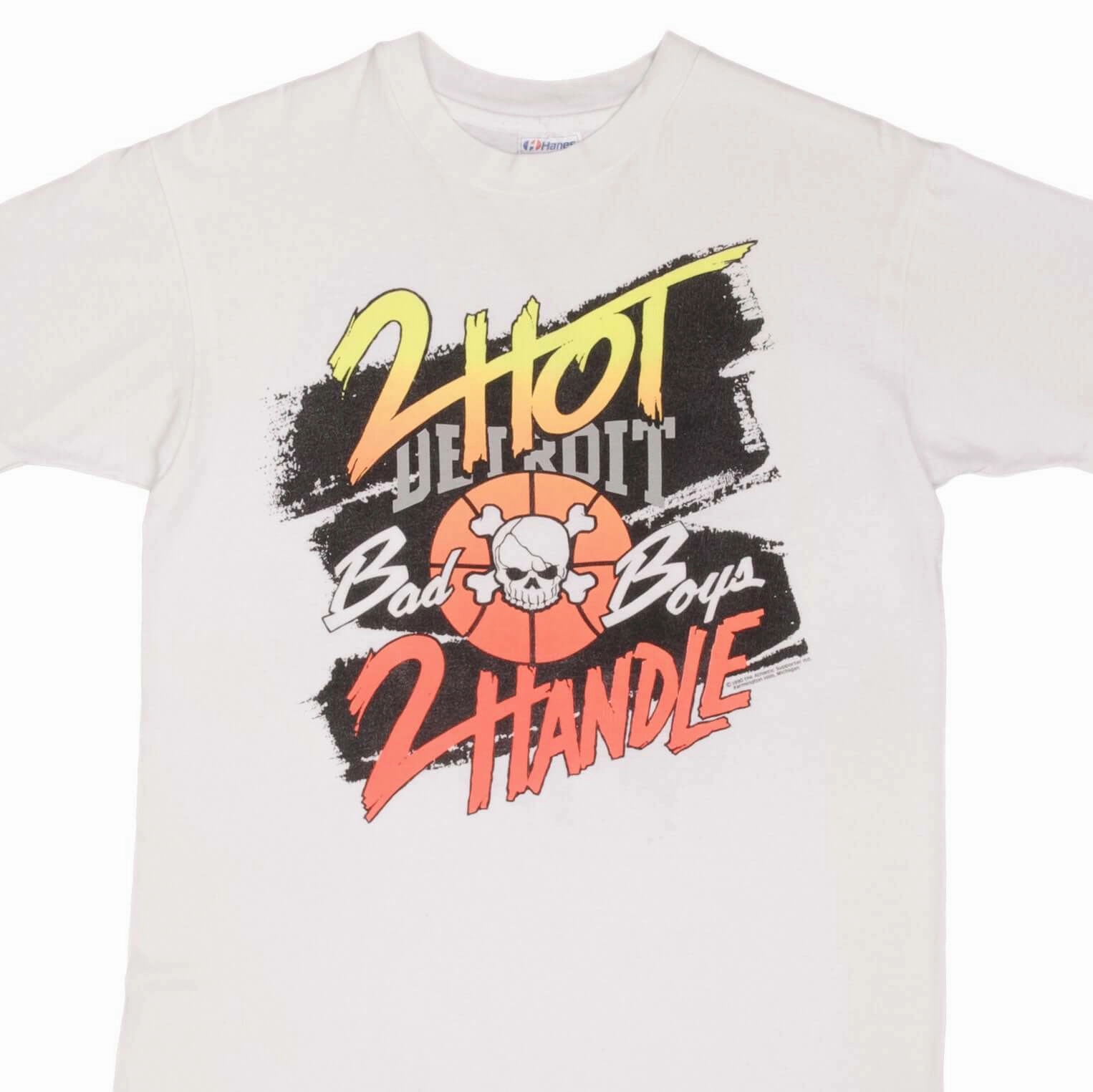 Layered Style VINTAGE NBA DETROIT PISTONS BAD BOYS 1990 TEE SHIRT MEDIUM MADE IN USA