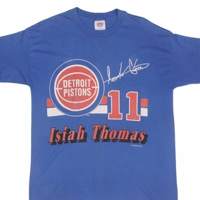 VINTAGE NBA DETROIT PISTONS ISIAH THOMAS 1990 TEE SHIRT SIZE LARGE MADE IN USA anti static coating