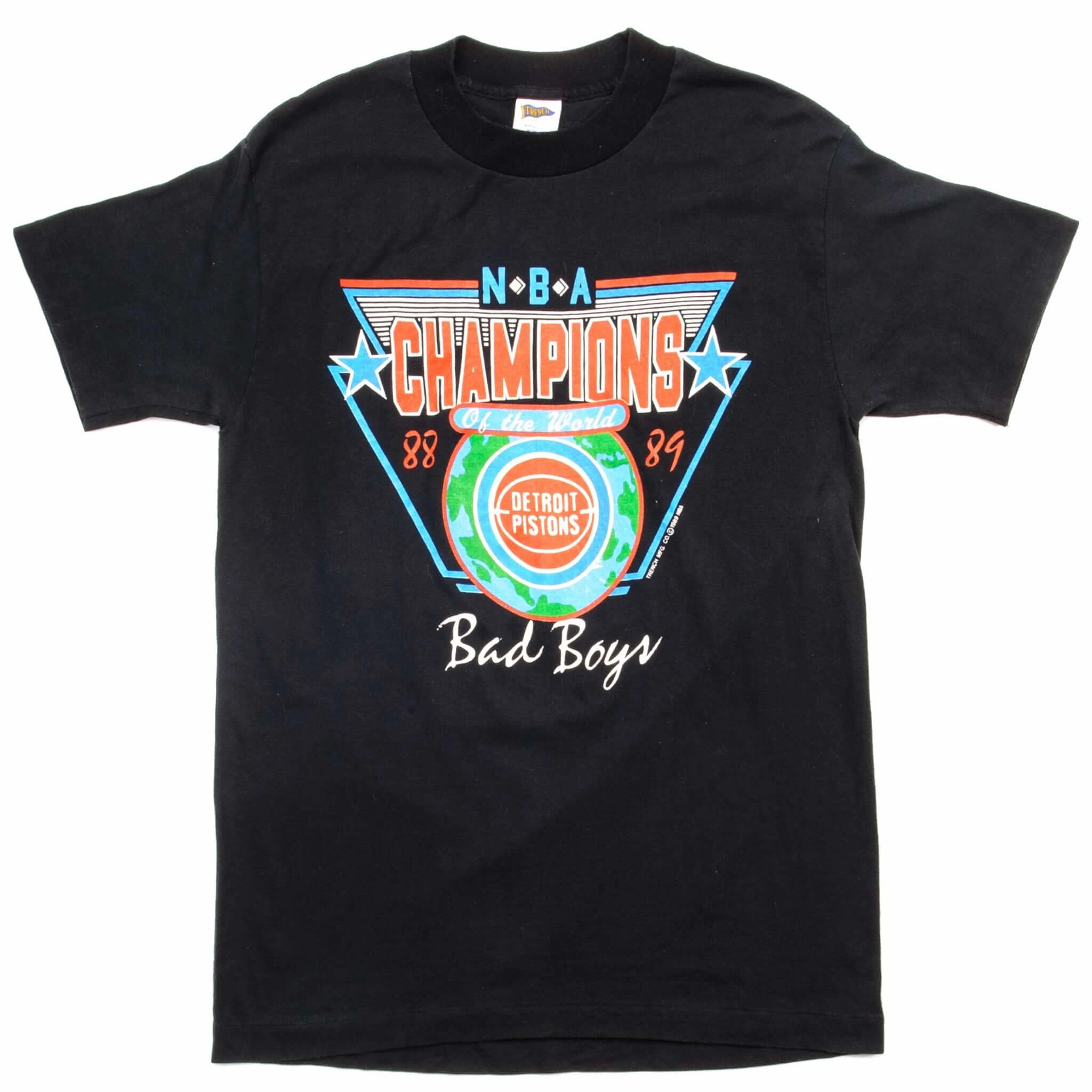 Comfort Stretch Fit VINTAGE NBA DETROIT PISTONS TEE SHIRT 1989 SIZE SMALL MADE IN USA